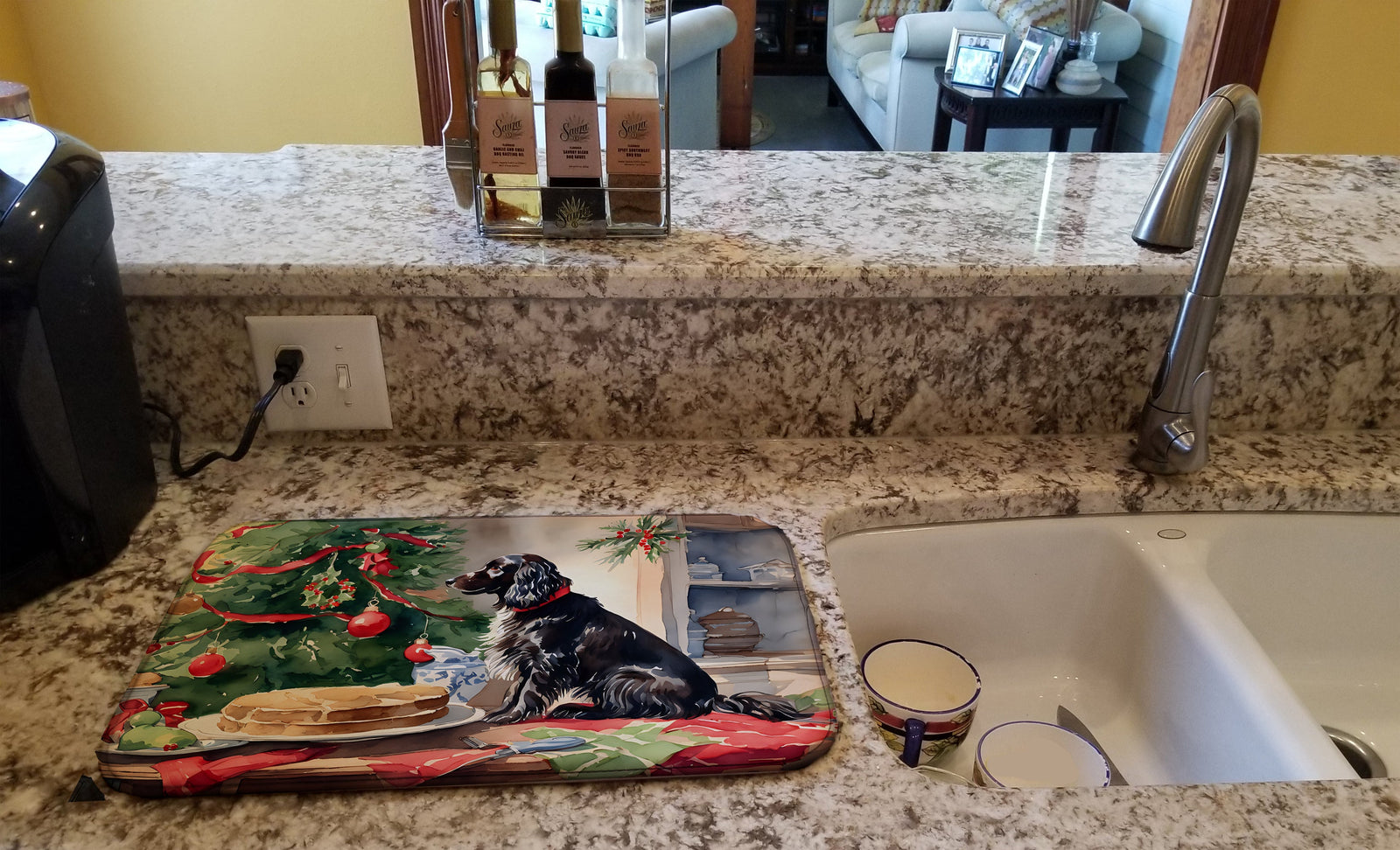 Caroline's Treasures Boykin Spaniel Christmas Cookies Dish Drying Mat