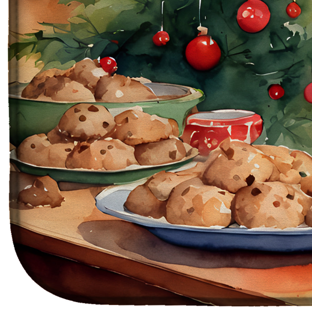 Caroline's Treasures Cairn Terrier Christmas Cookies Dish Drying Mat