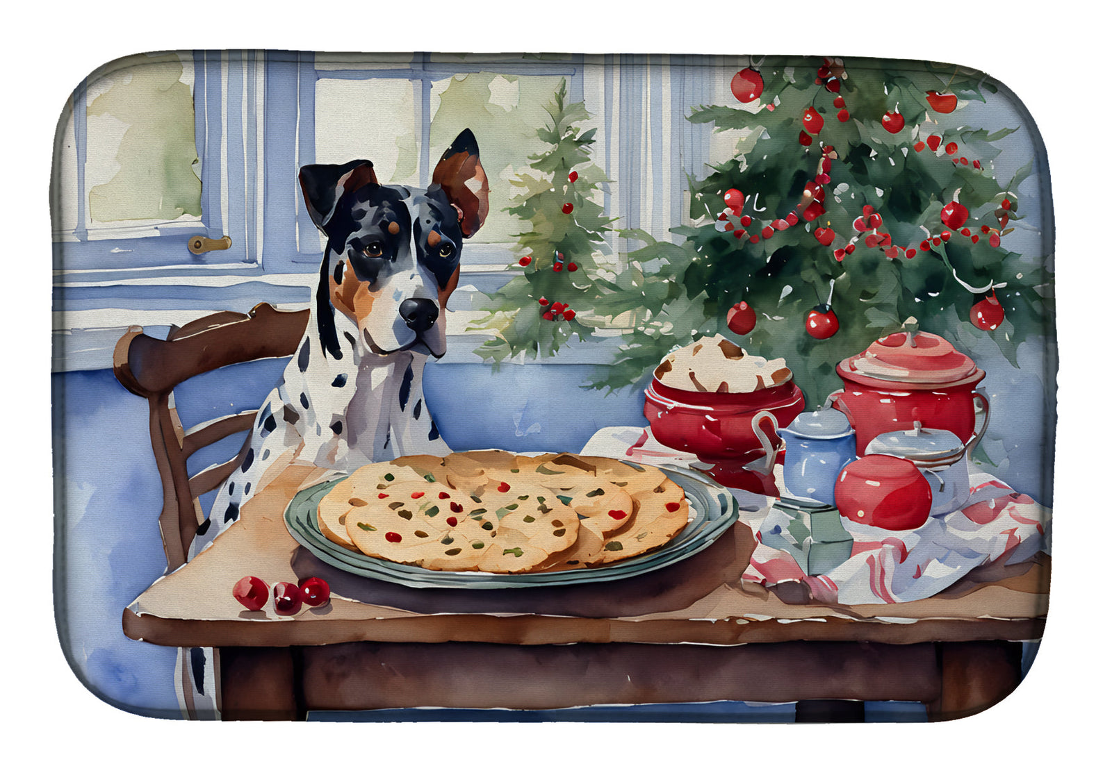 Caroline's Treasures Catahoula Christmas Cookies Dish Drying Mat