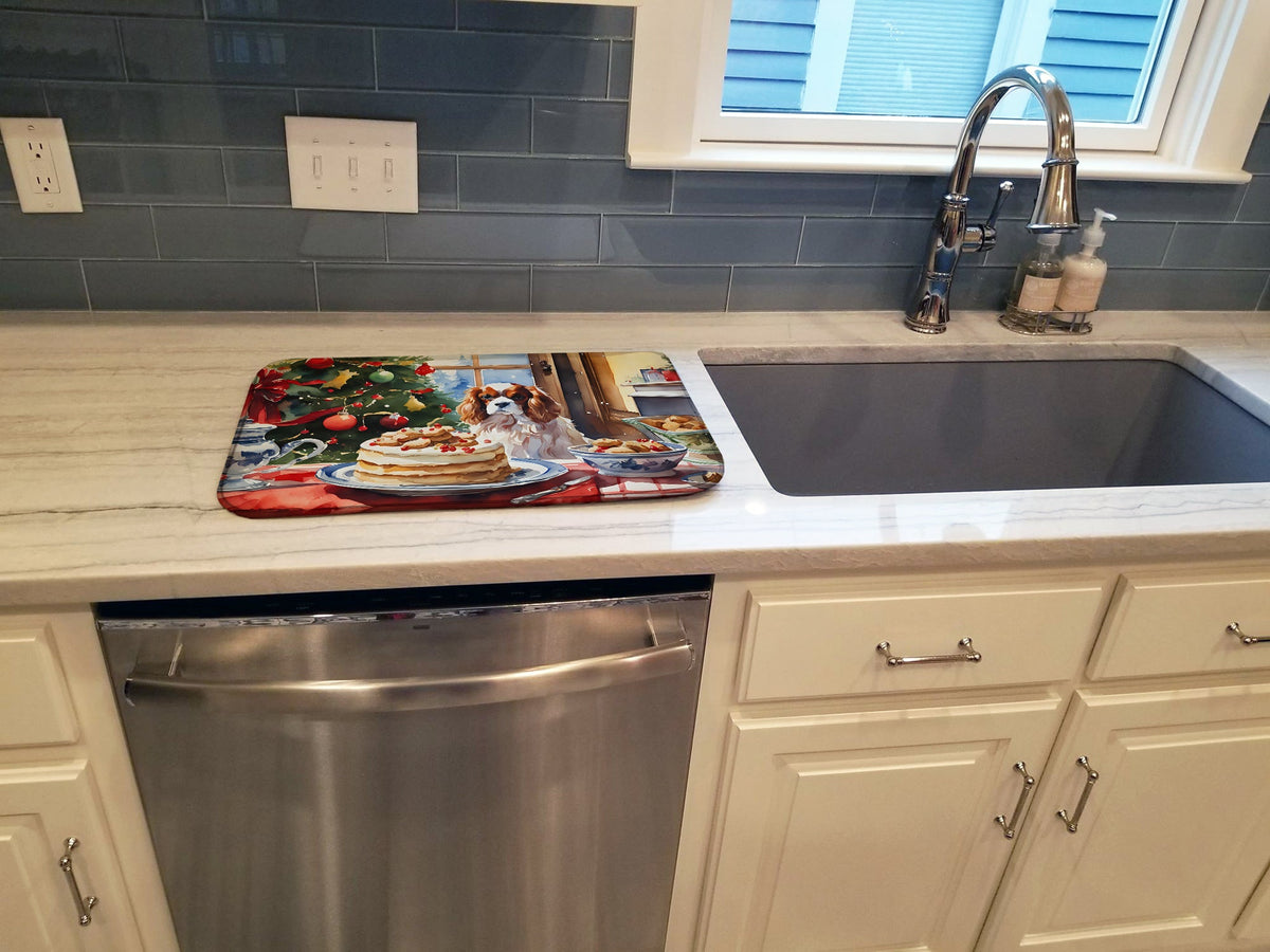 Caroline's Treasures Cavalier Spaniel Christmas Cookies Dish Drying Mat