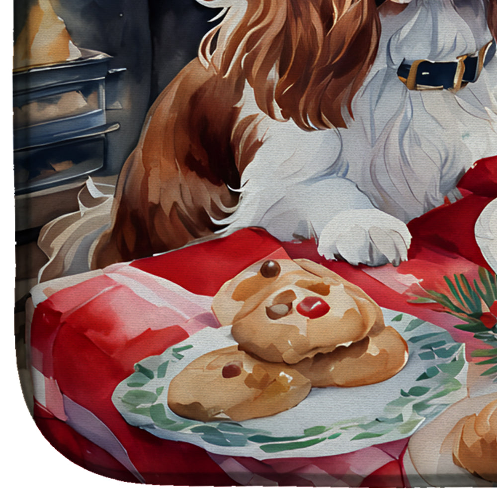 Caroline's Treasures Cavalier Spaniel Christmas Cookies Dish Drying Mat