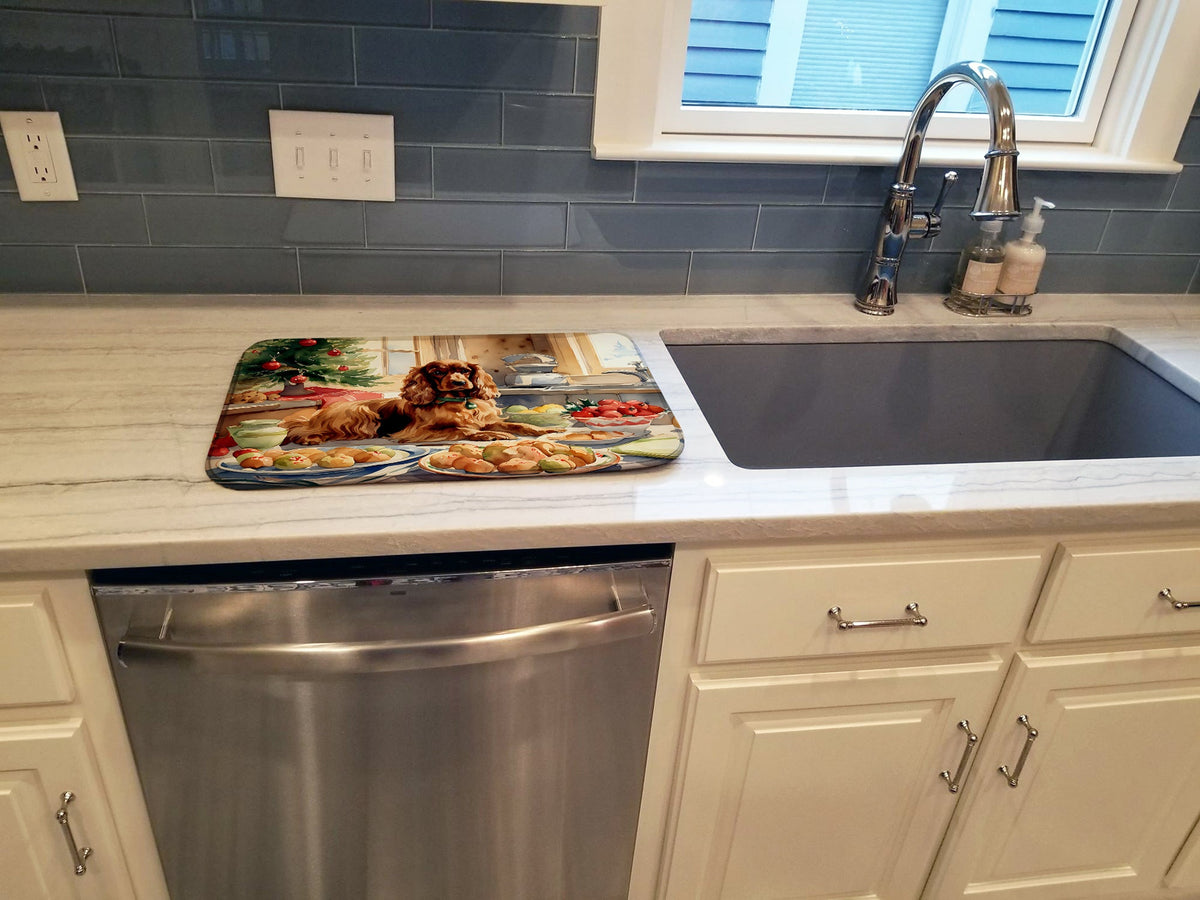 Caroline's Treasures Cocker Spaniel Christmas Cookies Dish Drying Mat