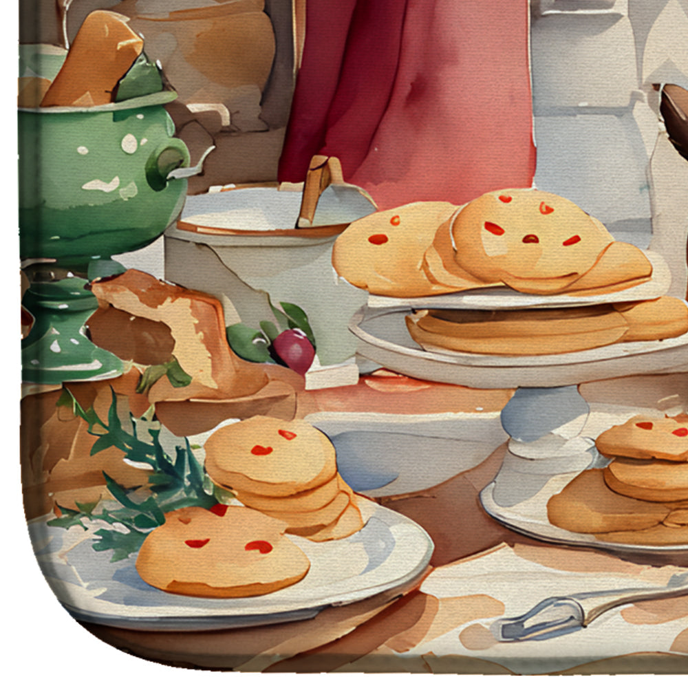 Caroline's Treasures Dachshund Christmas Cookies Dish Drying Mat