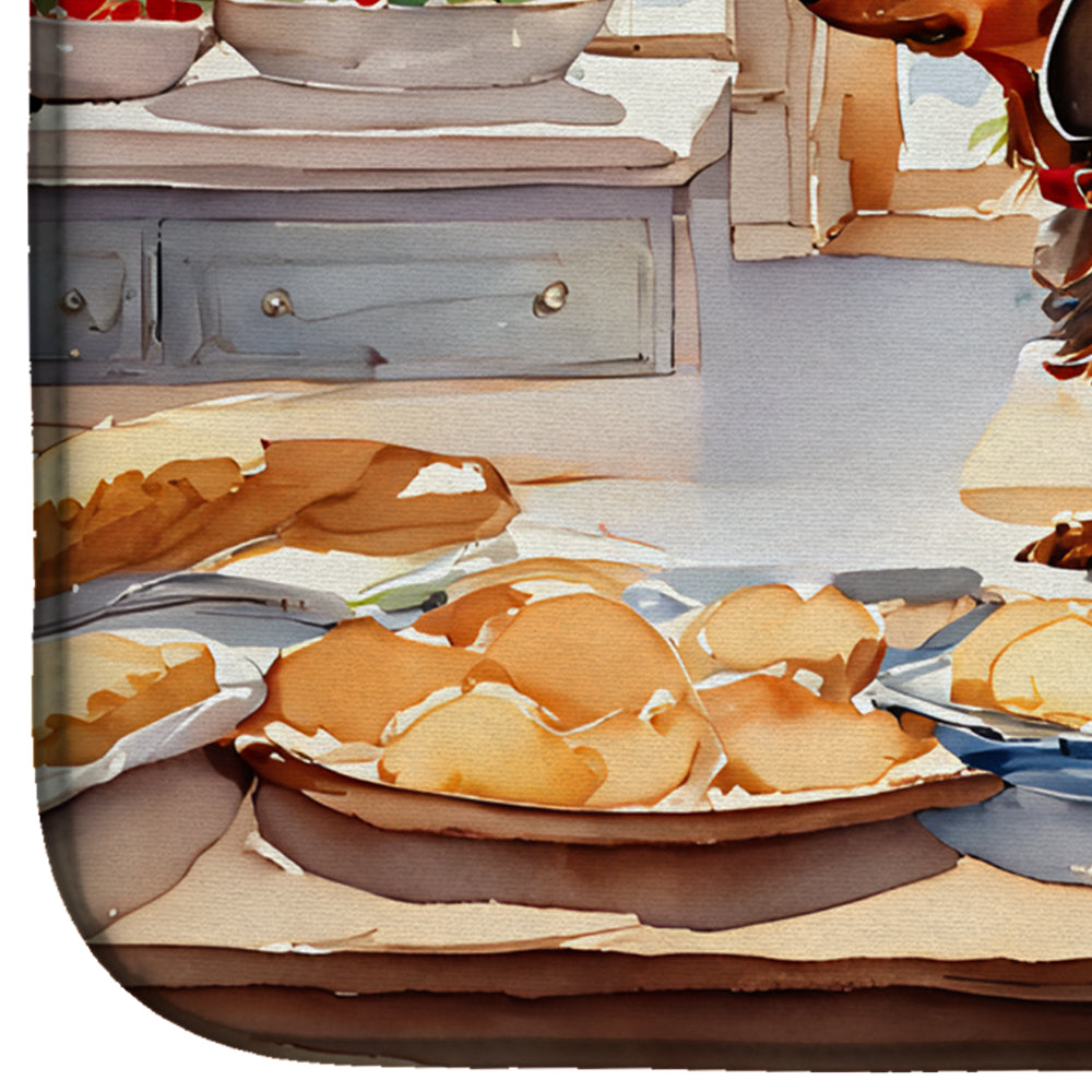 Caroline's Treasures Dachshund Christmas Cookies Dish Drying Mat