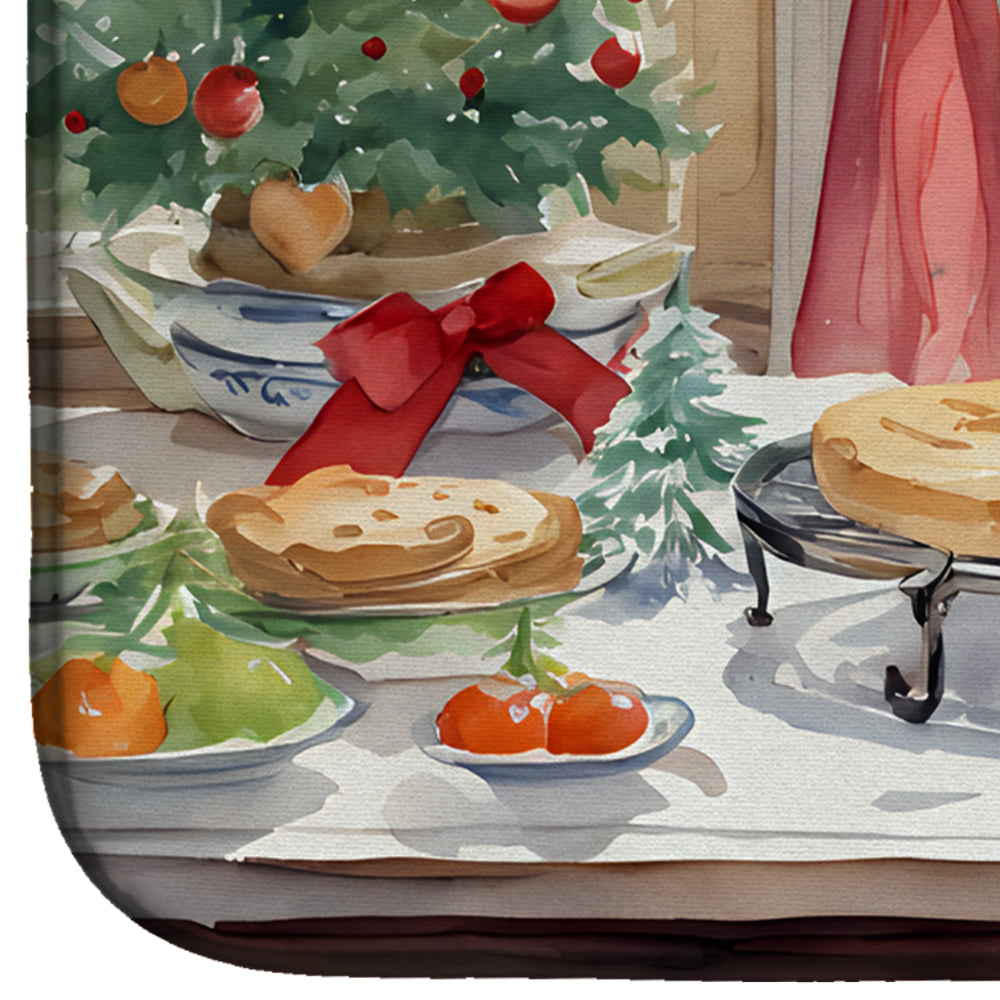 Caroline's Treasures Doberman Pinscher Christmas Cookies Dish Drying Mat