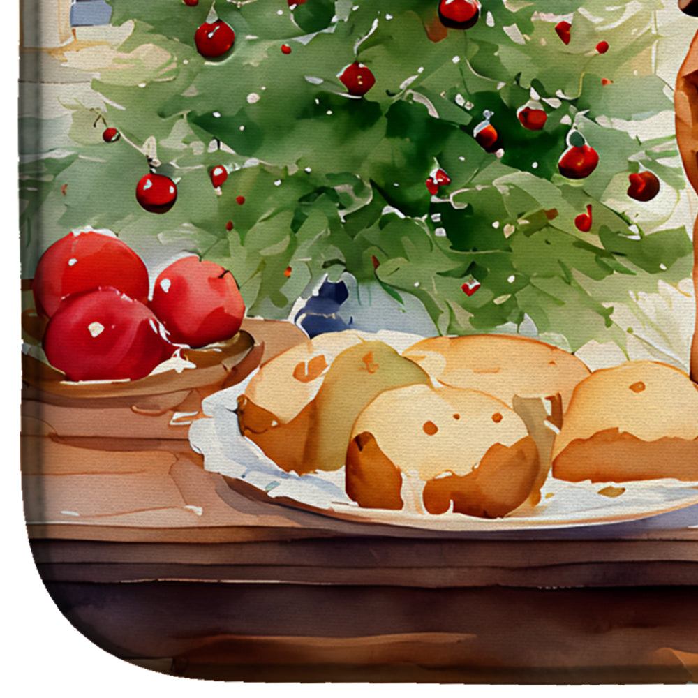 Caroline's Treasures Dogue de Bordeaux Christmas Cookies Dish Drying Mat