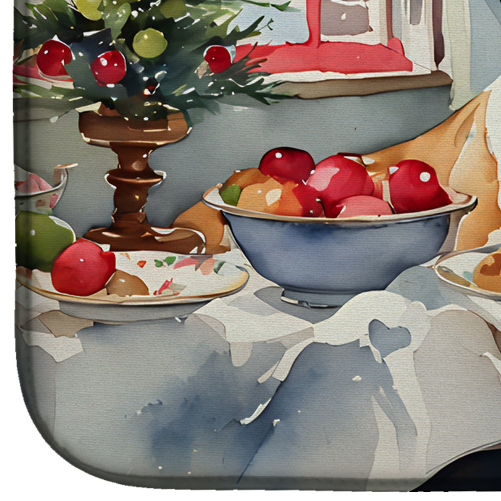 Caroline's Treasures English Bulldog Christmas Cookies Dish Drying Mat