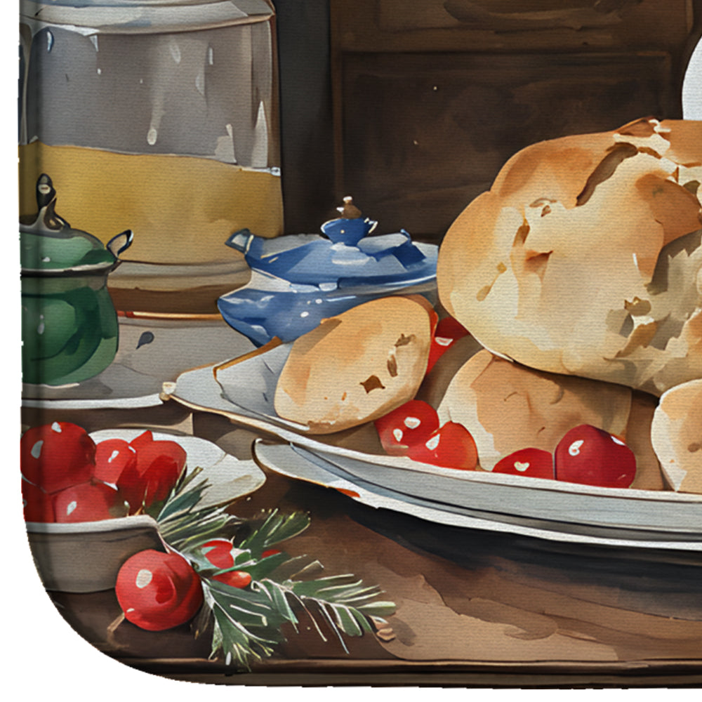 Caroline's Treasures English Bulldog Christmas Cookies Dish Drying Mat