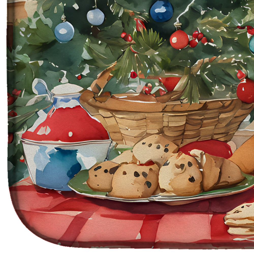 Caroline's Treasures English Bulldog Christmas Cookies Dish Drying Mat