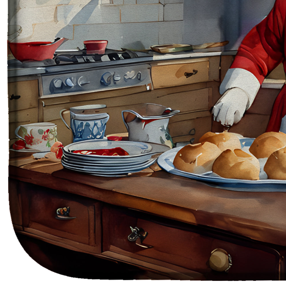 Caroline's Treasures English Bulldog Christmas Cookies Dish Drying Mat