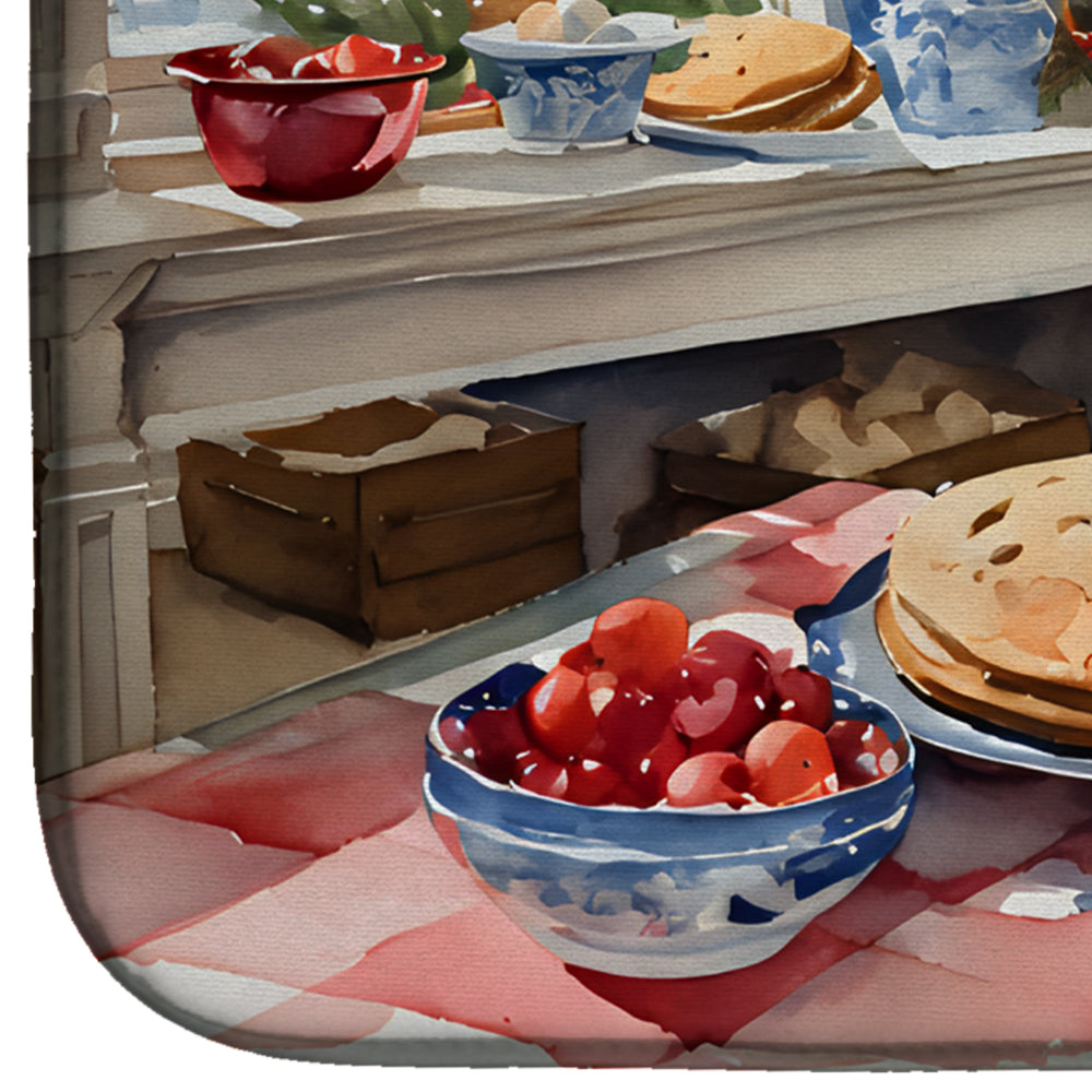 Caroline's Treasures English Foxhound Christmas Cookies Dish Drying Mat