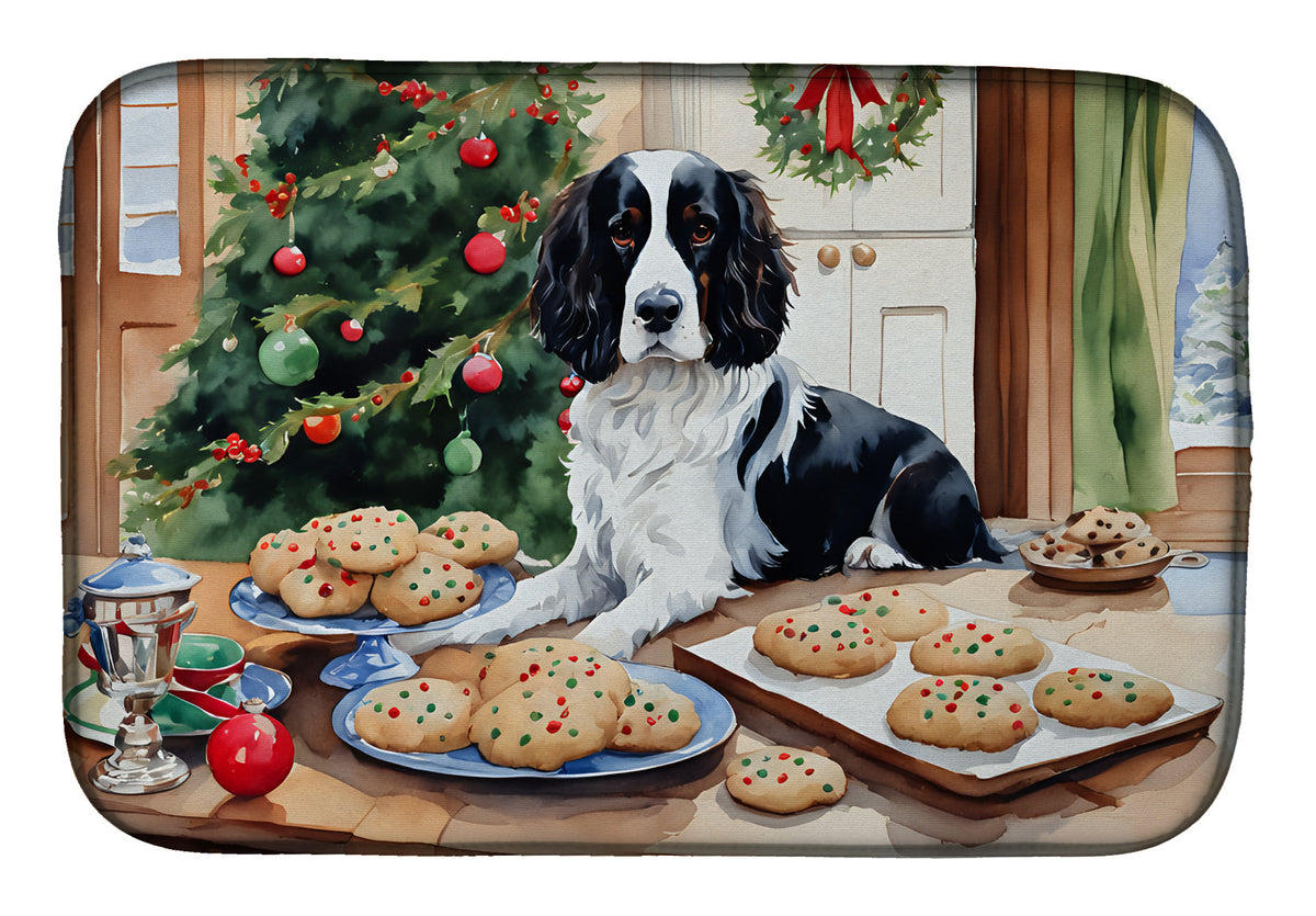 Caroline's Treasures English Springer Spaniel Christmas Cookies Dish Drying Mat