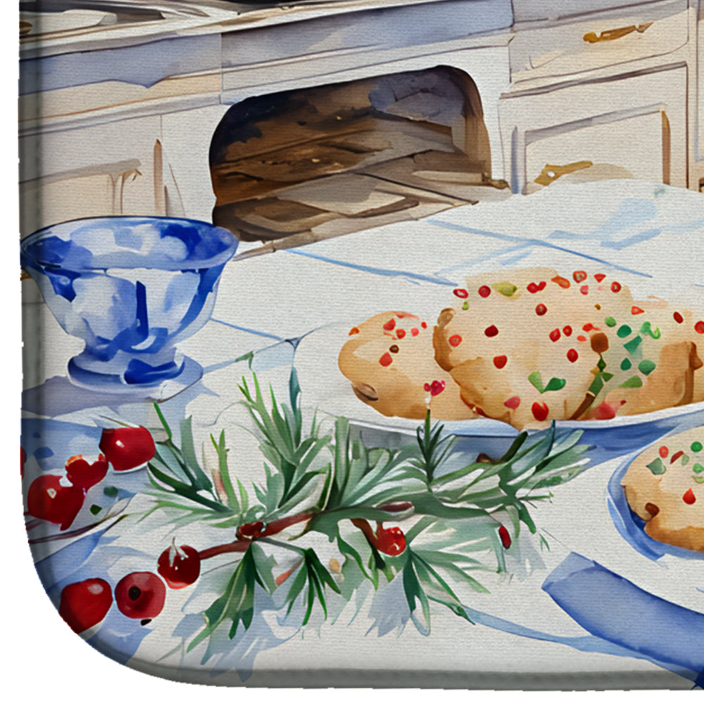 Caroline's Treasures French Bulldog Christmas Cookies Dish Drying Mat