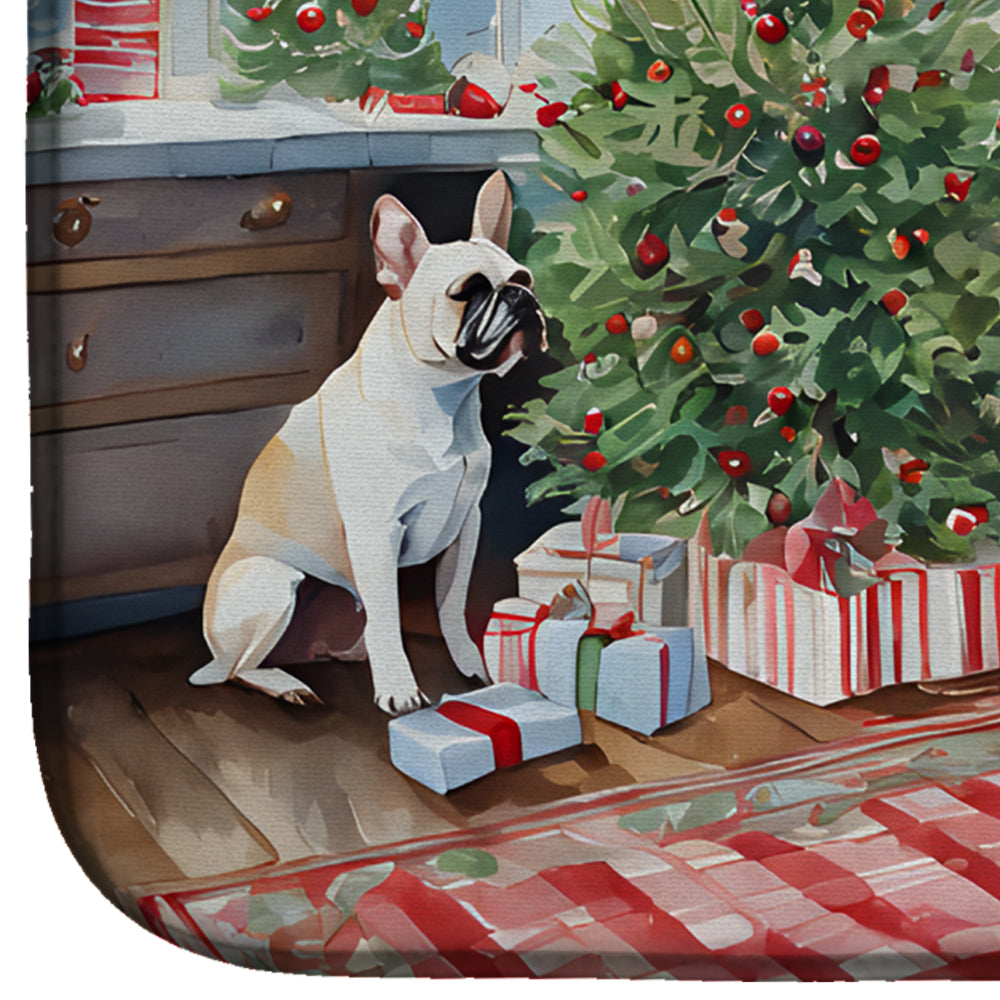 Caroline's Treasures French Bulldog Christmas Cookies Dish Drying Mat