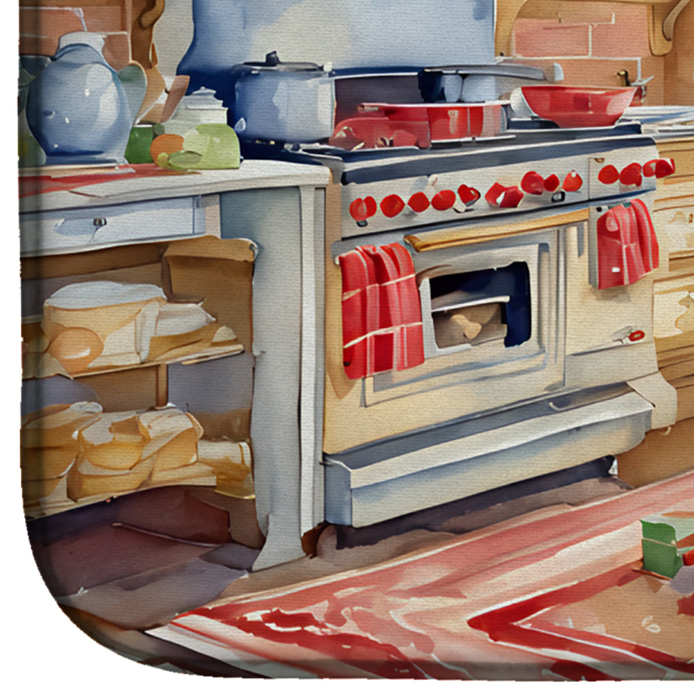 Caroline's Treasures French Bulldog Christmas Cookies Dish Drying Mat