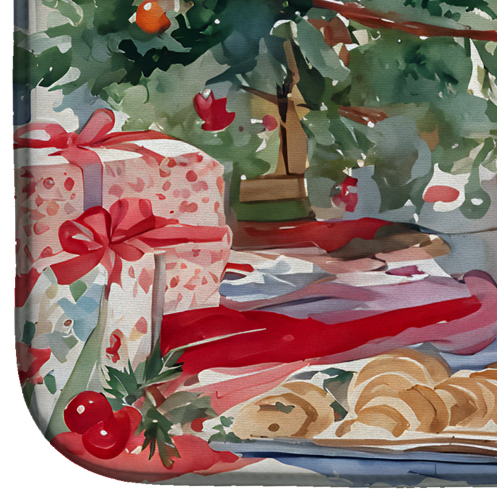Caroline's Treasures French Bulldog Christmas Cookies Dish Drying Mat