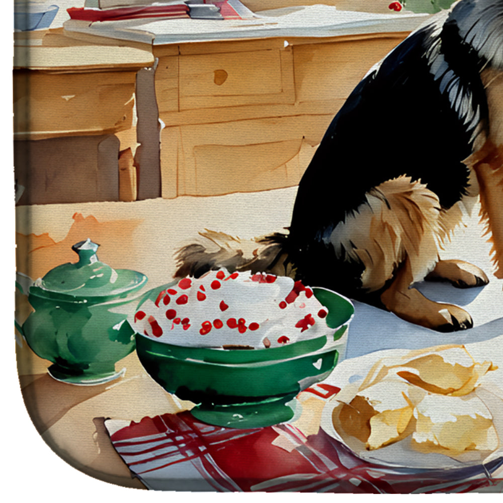 Caroline's Treasures German Shepherd Christmas Cookies Dish Drying Mat