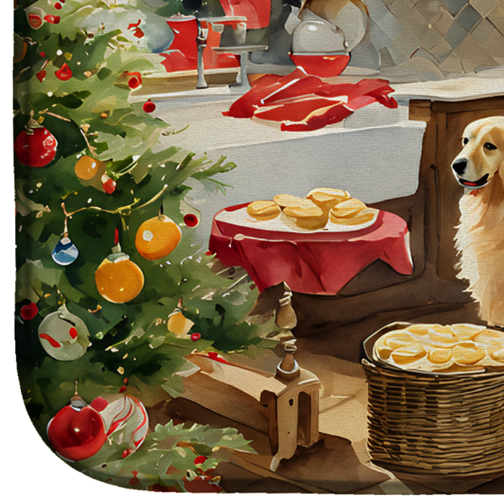 Caroline's Treasures Golden Retriever Christmas Cookies Dish Drying Mat