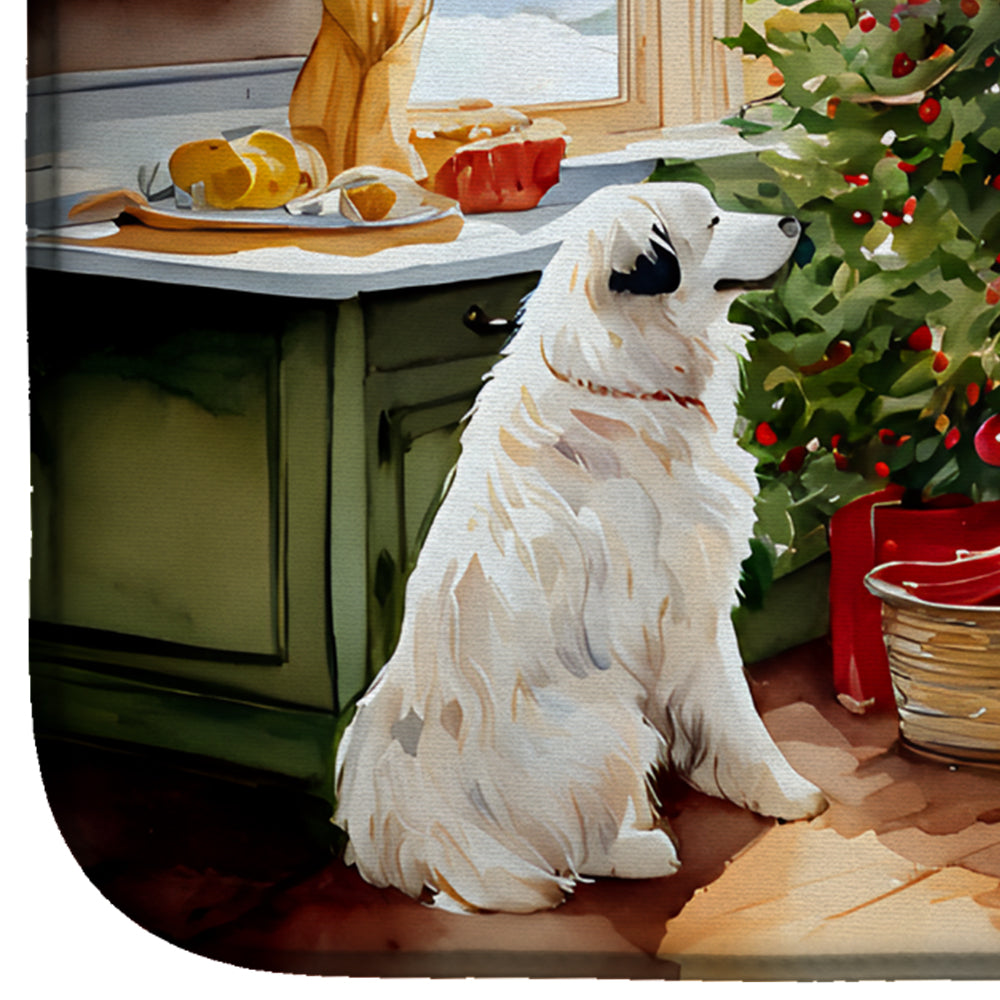 Caroline's Treasures Great Pyrenees Christmas Cookies Dish Drying Mat