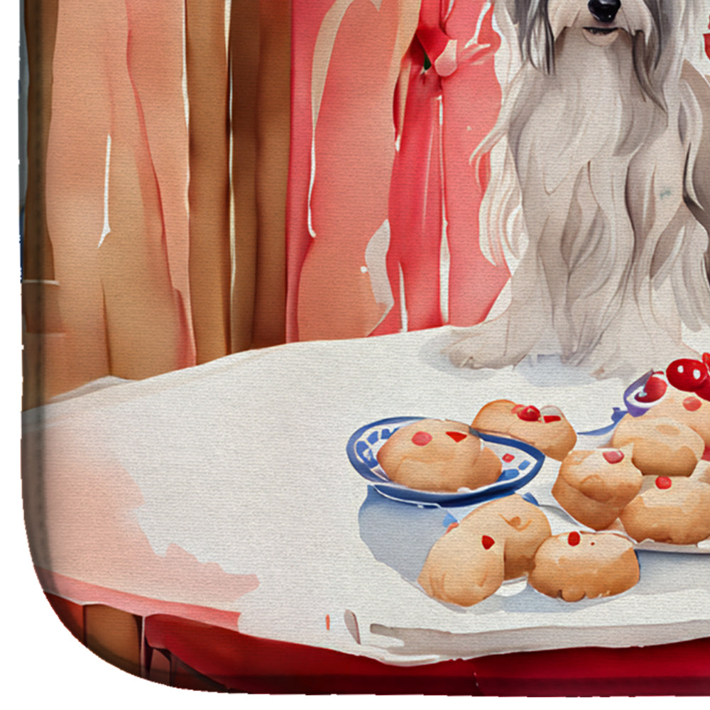 Caroline's Treasures Chinese Crested Christmas Cookies Dish Drying Mat