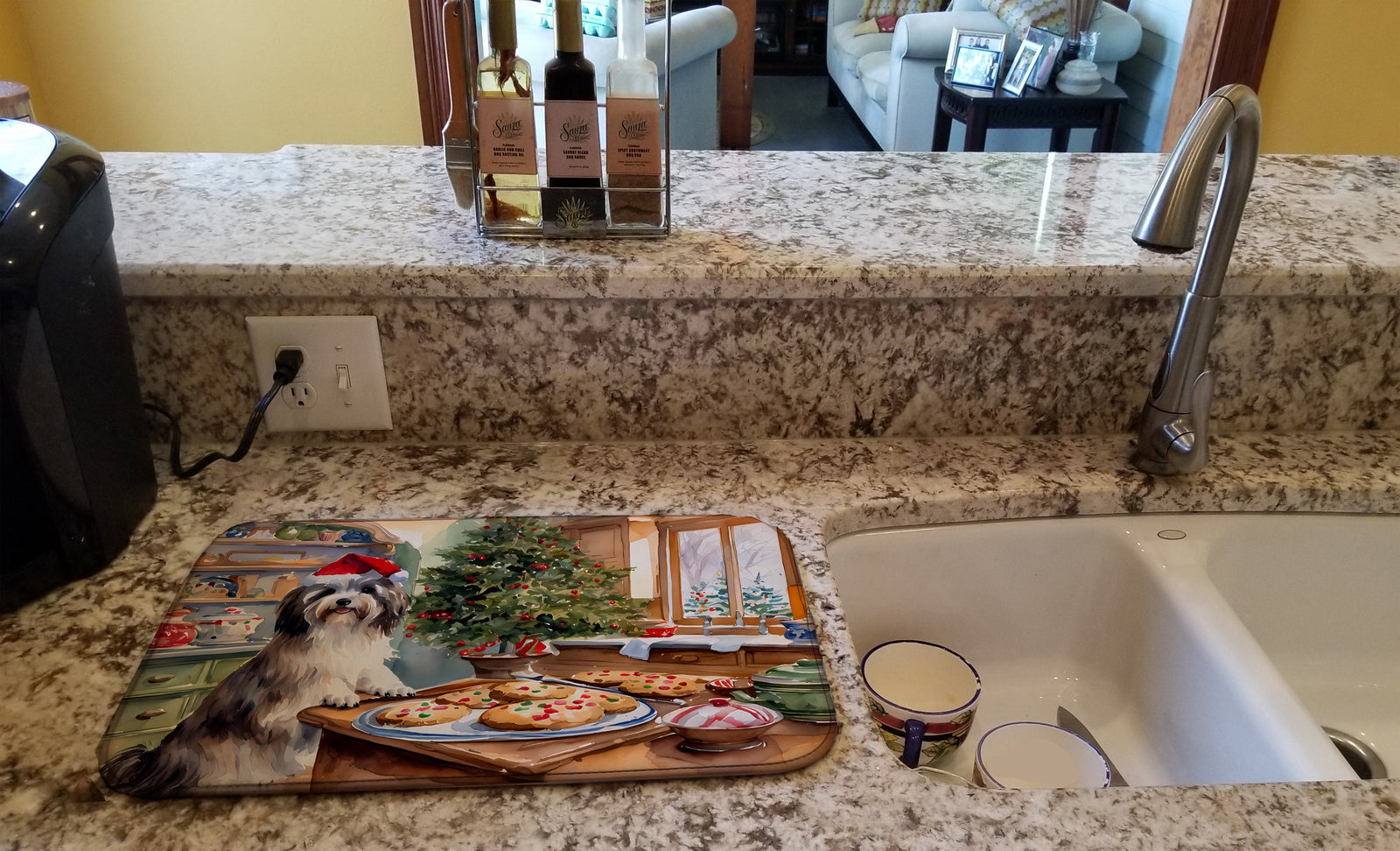 Caroline's Treasures Havanese Christmas Cookies Dish Drying Mat