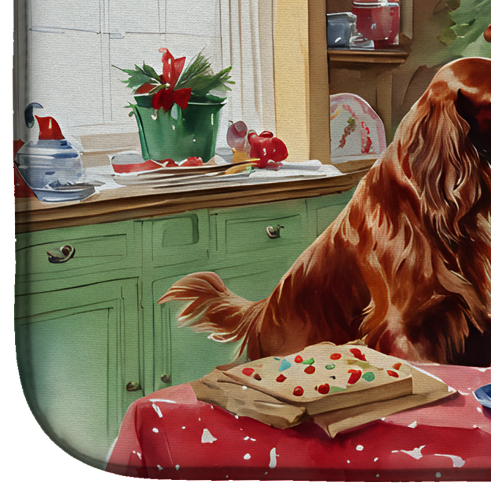 Caroline's Treasures Irish Setter Christmas Cookies Dish Drying Mat