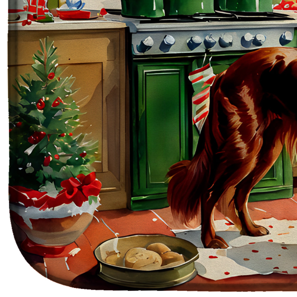 Caroline's Treasures Irish Setter Christmas Cookies Dish Drying Mat