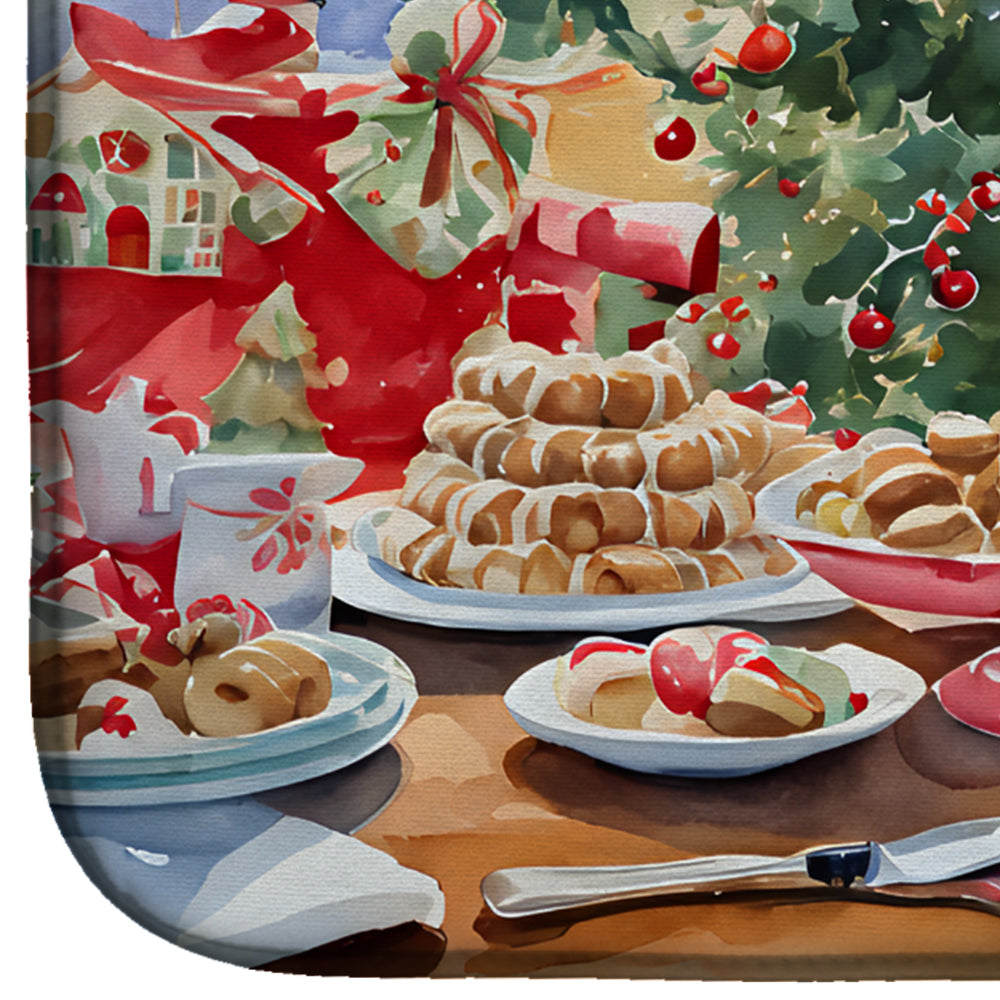 Caroline's Treasures Italian Greyhound Christmas Cookies Dish Drying Mat