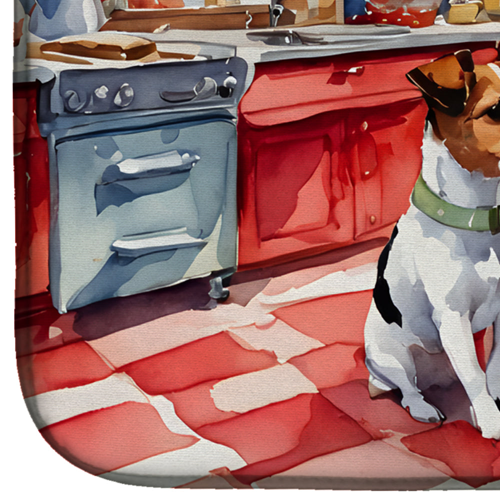 Caroline's Treasures Jack Russell Terrier Christmas Cookies Dish Drying Mat