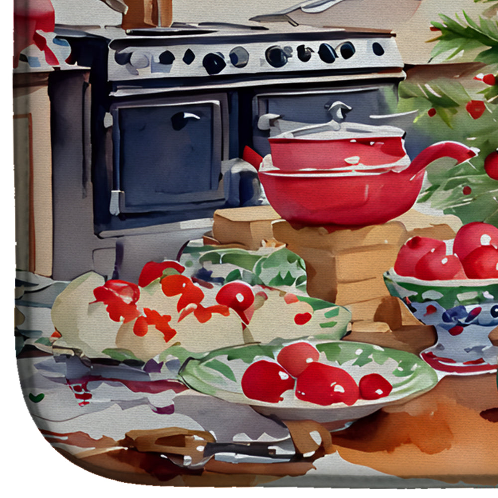 Caroline's Treasures Japanese Chin Christmas Cookies Dish Drying Mat