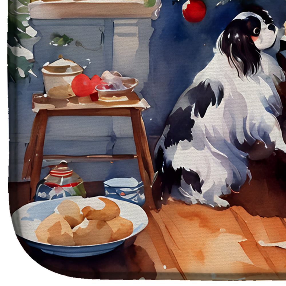 Caroline's Treasures Japanese Chin Christmas Cookies Dish Drying Mat