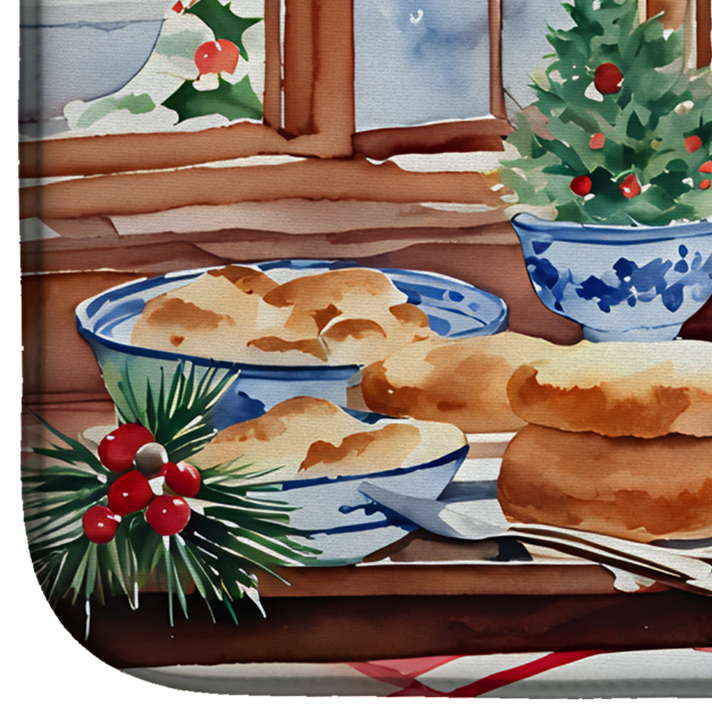 Caroline's Treasures Japanese Chin Christmas Cookies Dish Drying Mat