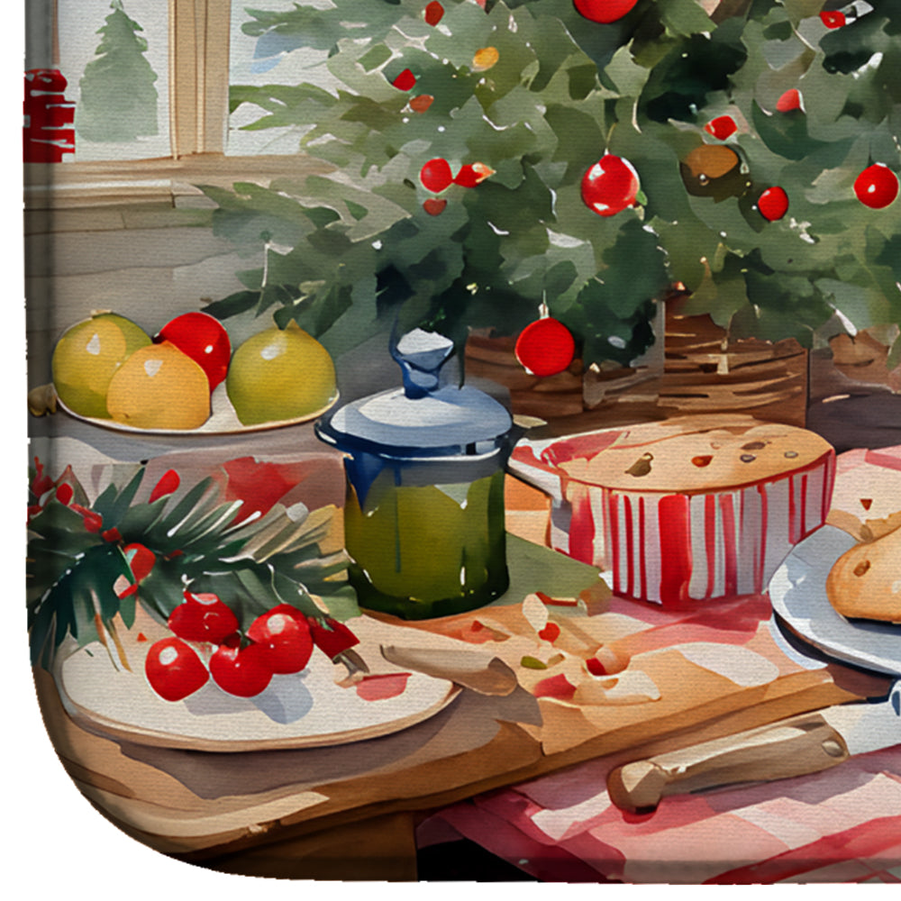 Caroline's Treasures Keeshond Christmas Cookies Dish Drying Mat