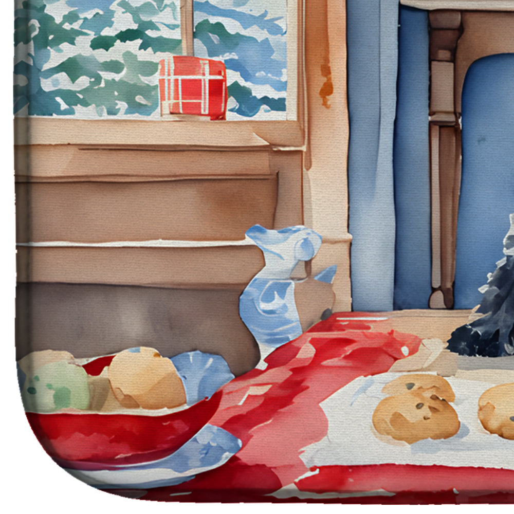 Caroline's Treasures Kerry Blue Terrier Christmas Cookies Dish Drying Mat