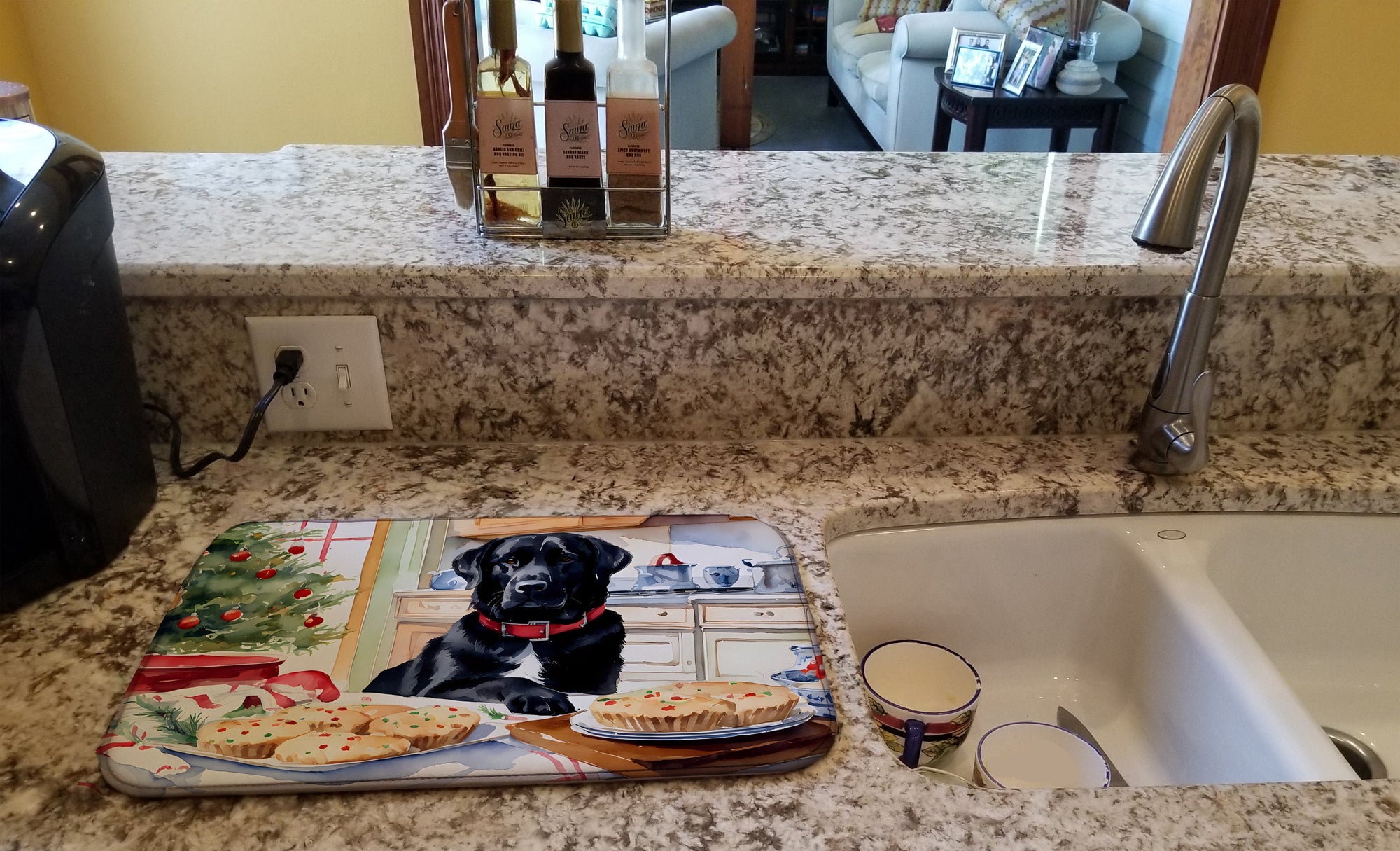 Caroline's Treasures Labrador Retriever Christmas Cookies Dish Drying Mat