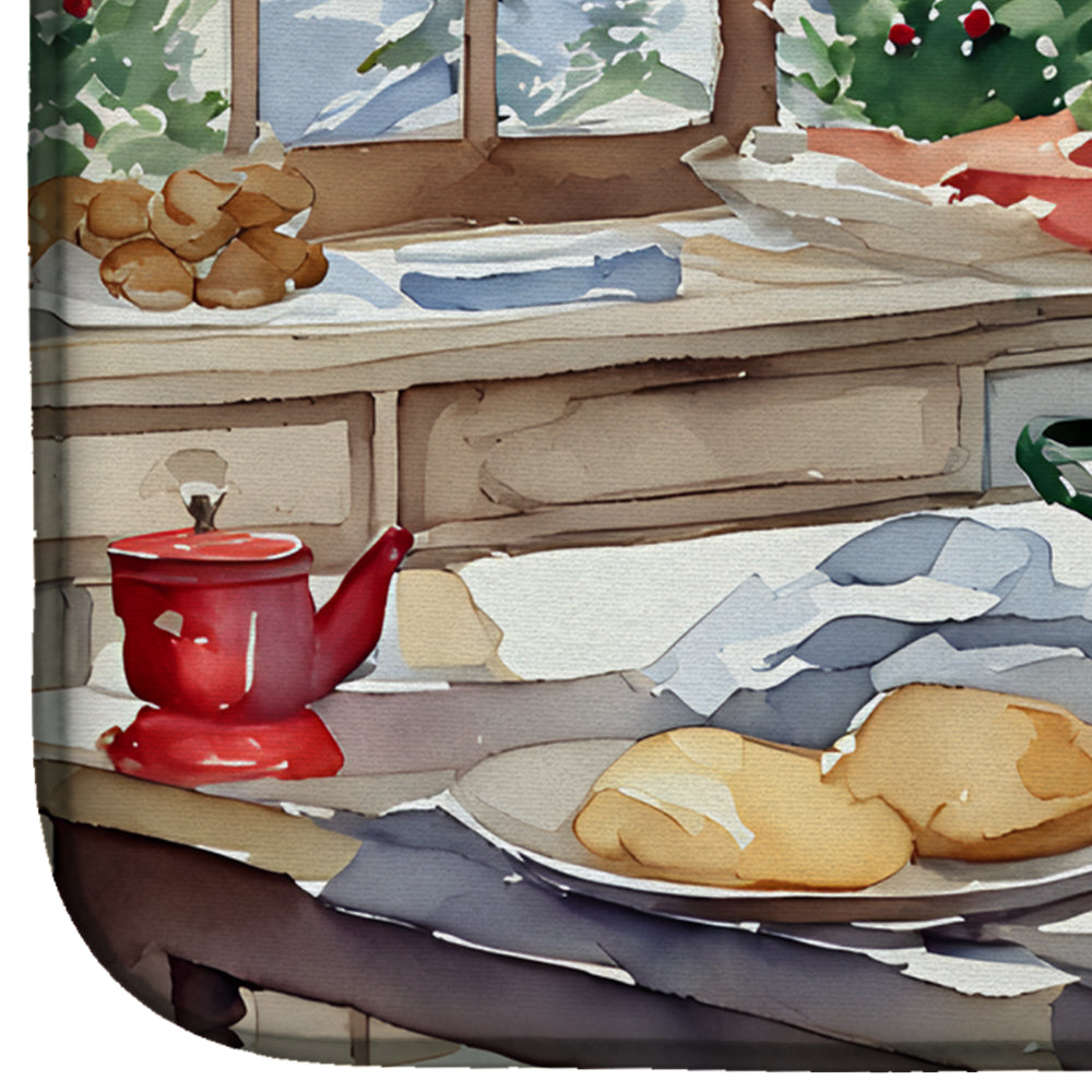 Caroline's Treasures Labrador Retriever Christmas Cookies Dish Drying Mat