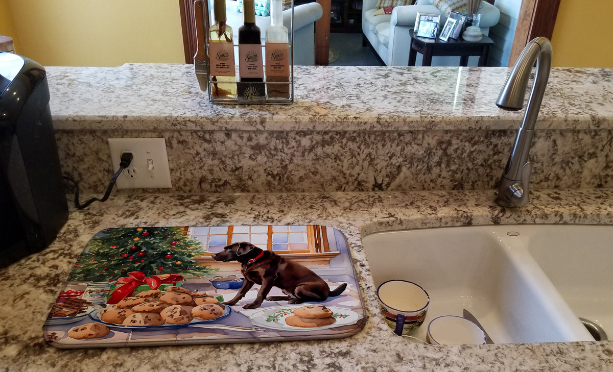 Caroline's Treasures Labrador Retriever Christmas Cookies Dish Drying Mat