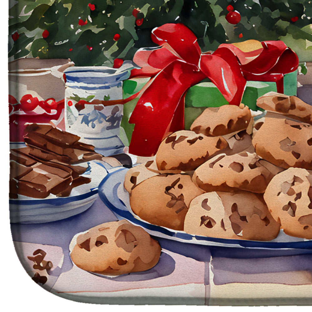 Caroline's Treasures Labrador Retriever Christmas Cookies Dish Drying Mat