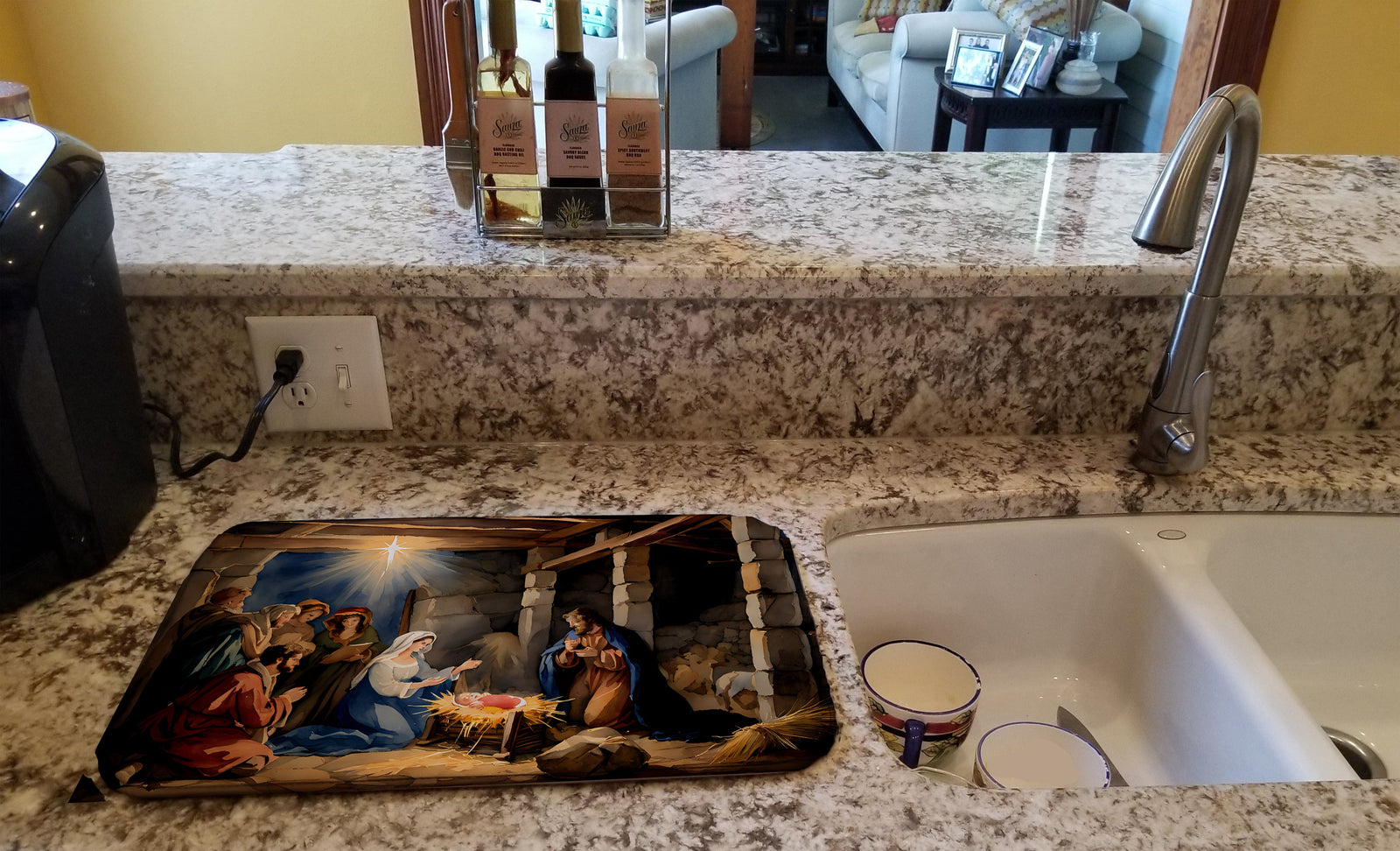 Caroline's Treasures Christmas Nativity Scene Dish Drying Mat