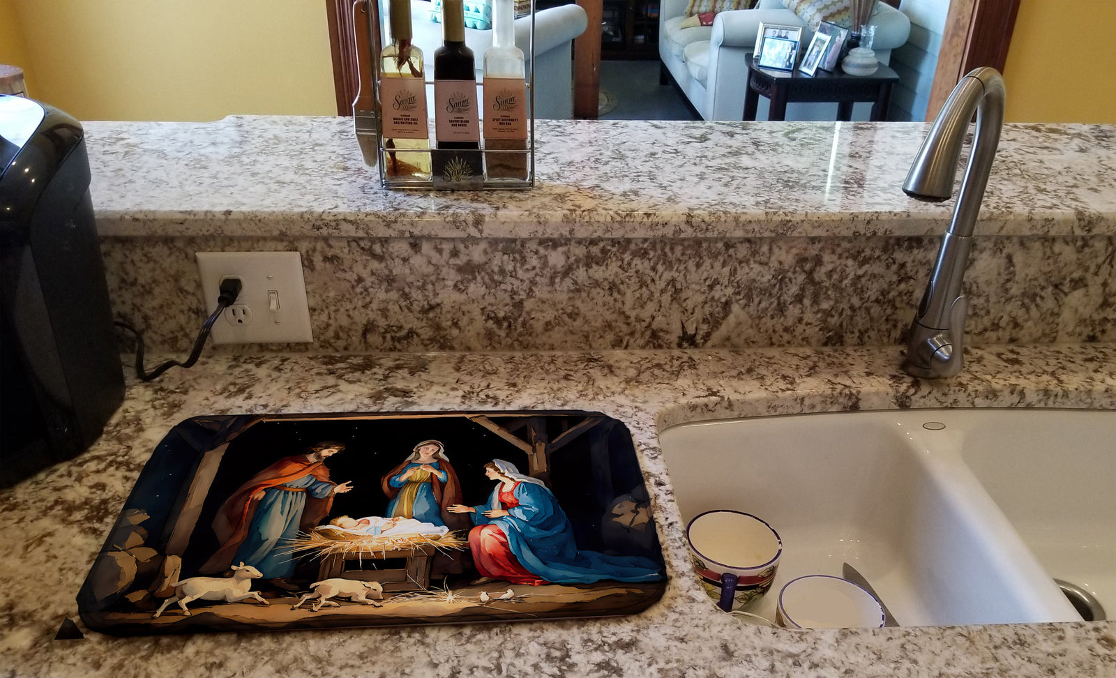 Caroline's Treasures Christmas Nativity Scene Dish Drying Mat