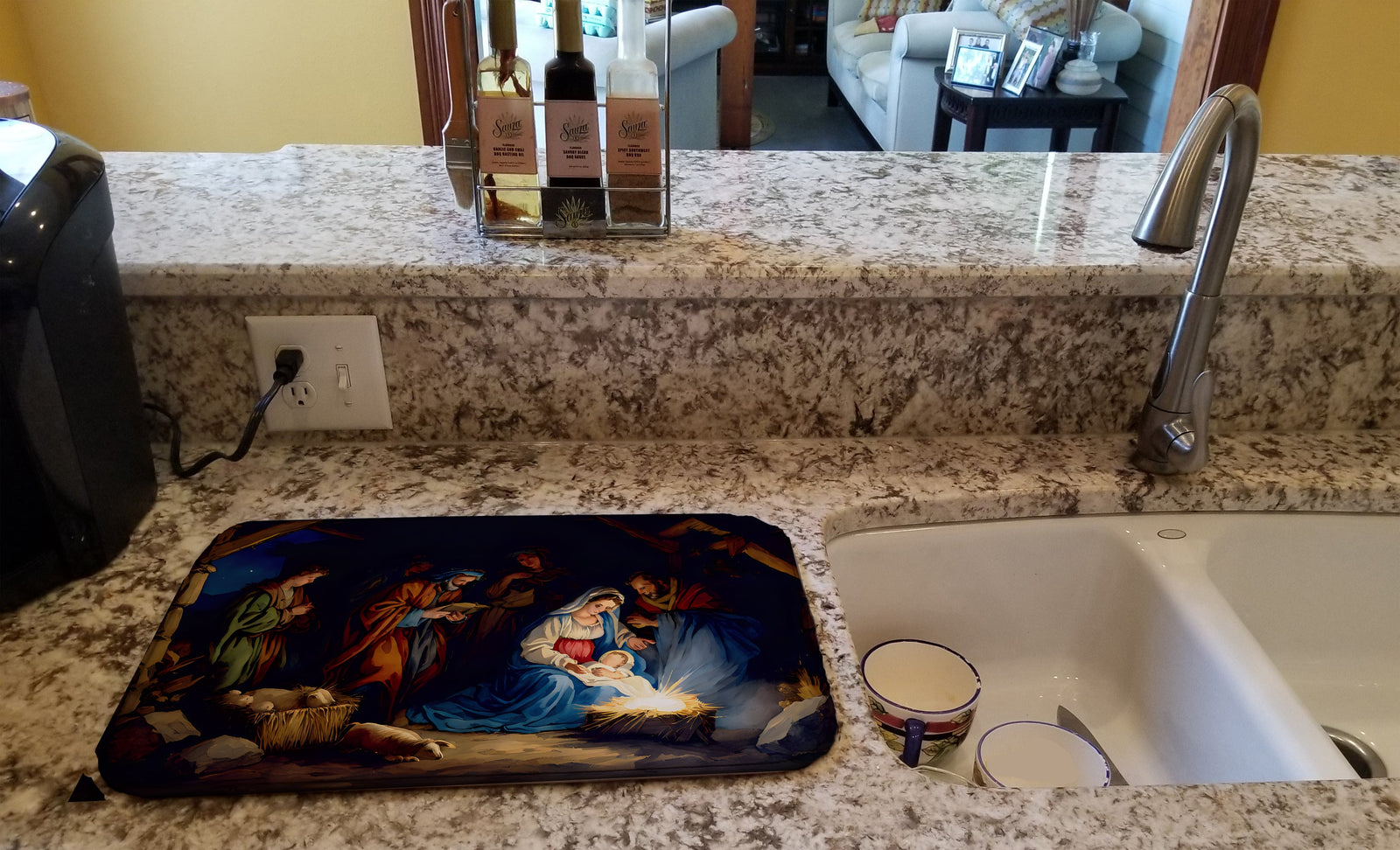 Caroline's Treasures Christmas Nativity Scene Dish Drying Mat