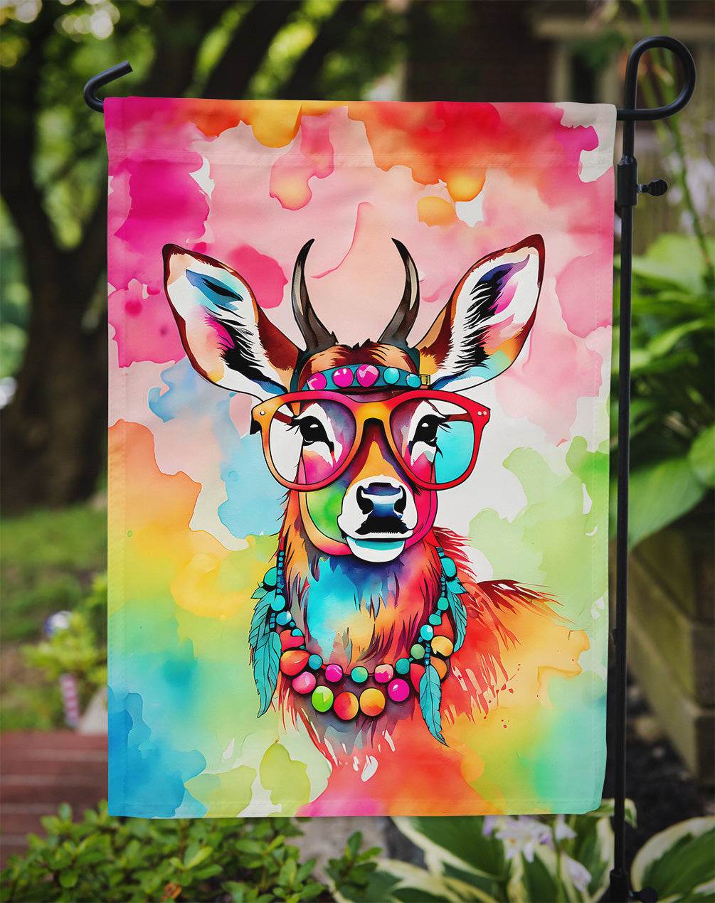 Hippie Animal Deer Garden Flag