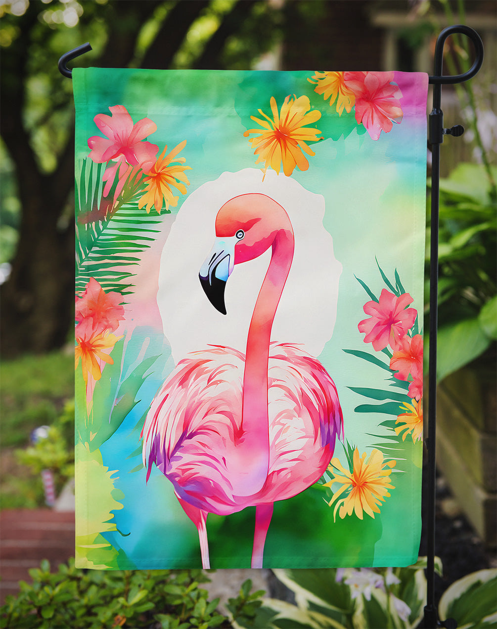 Hippie Animal Flamingo Garden Flag