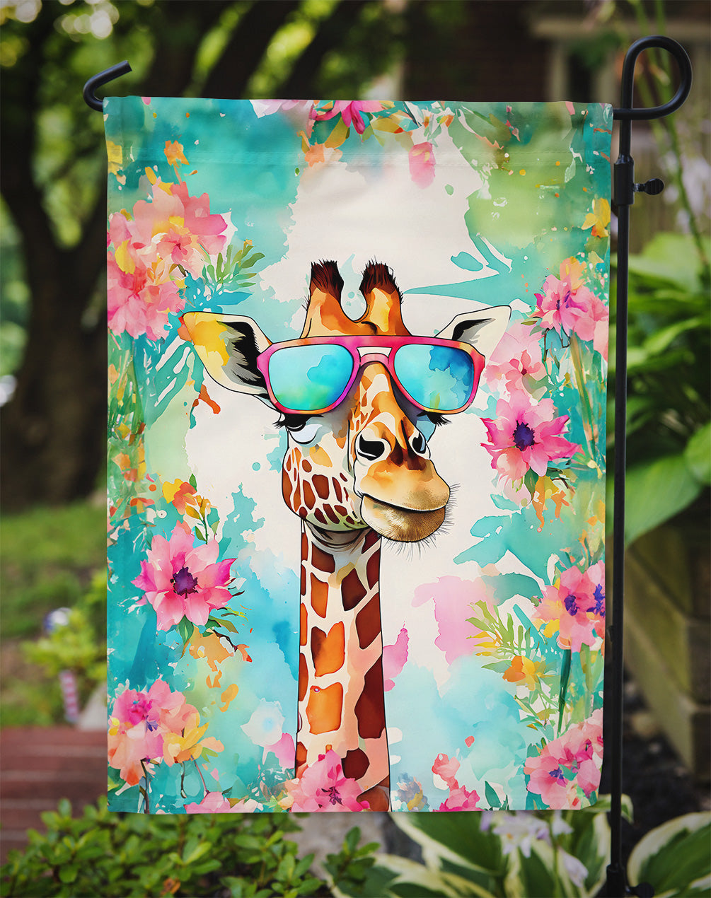 Hippie Animal Giraffe Garden Flag