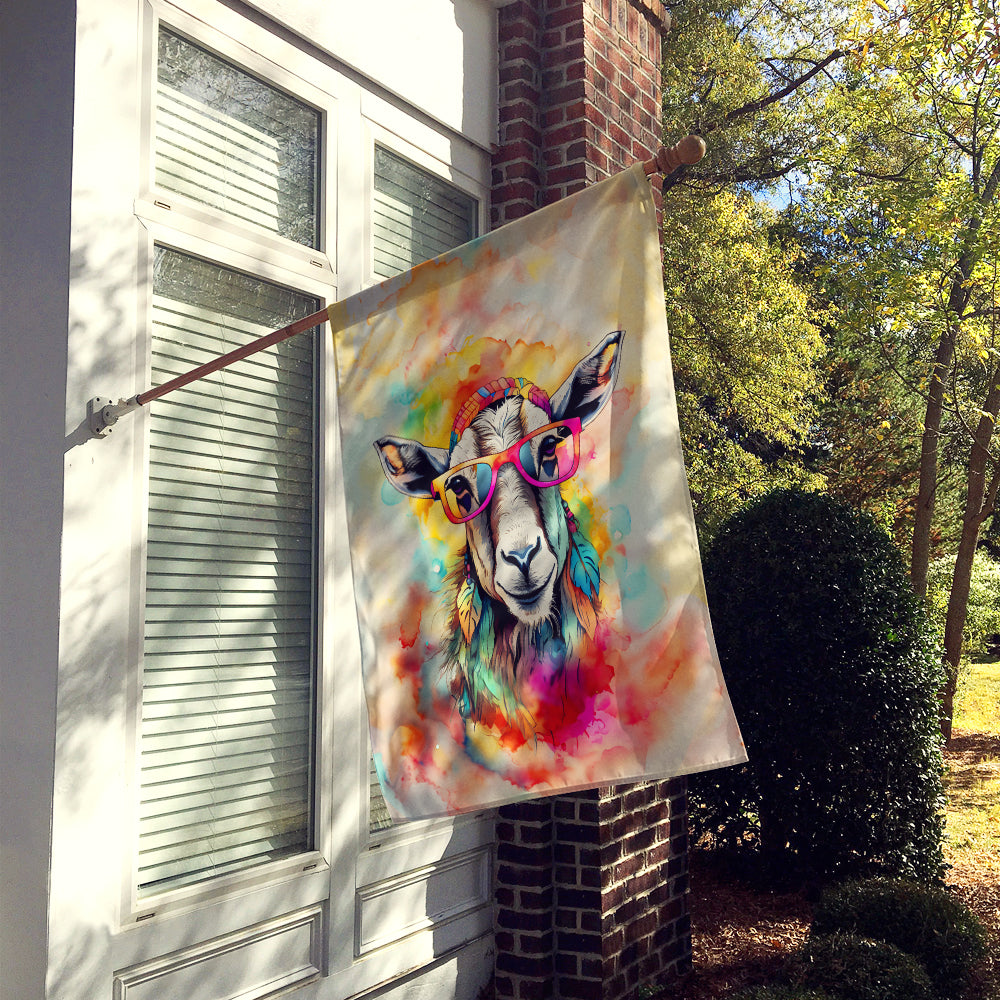 Caroline's Treasures Hippie Animal Goat House Flag