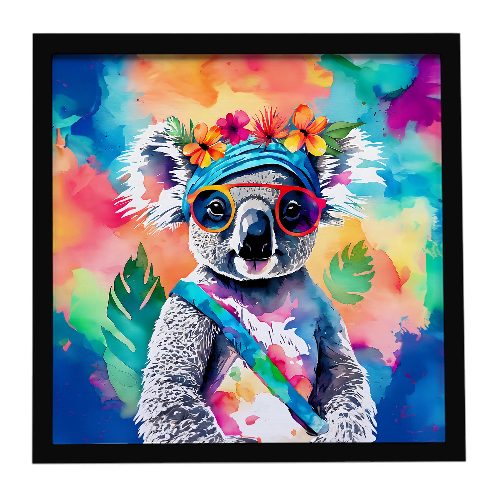 Caroline's Treasures Hippie Animal Koala Framed Metal Print