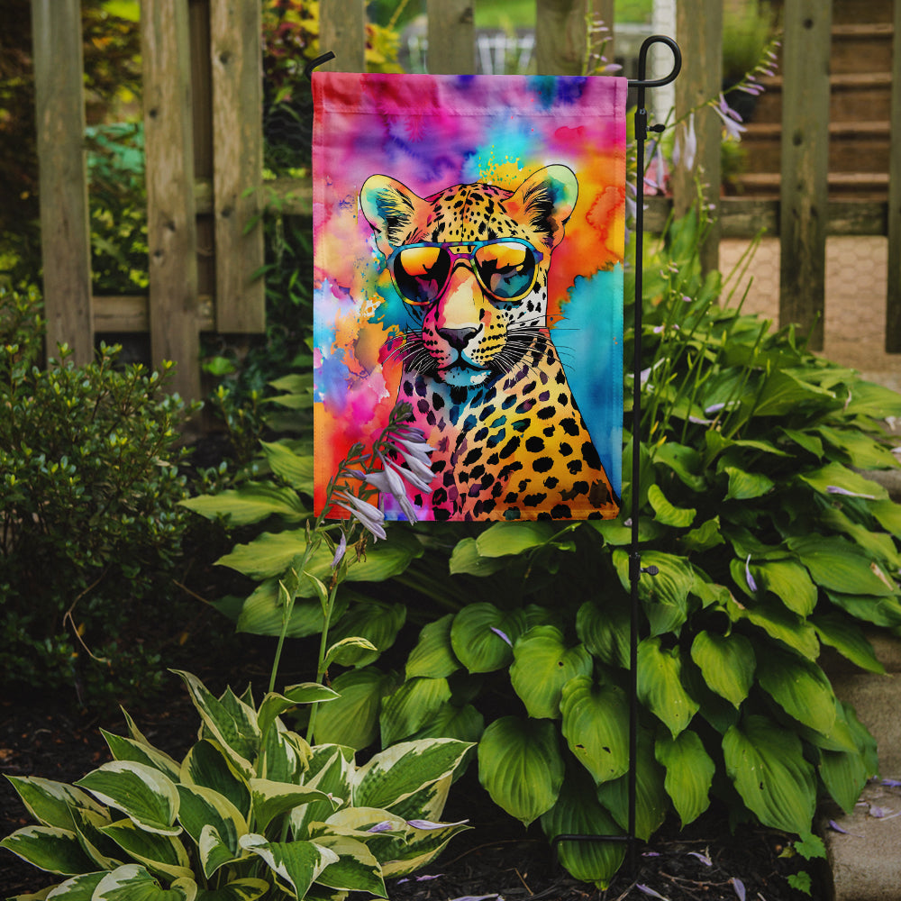 Caroline's Treasures Leopard Garden Flag - Hippie Aniimals - Animal-Themed Yard Decor