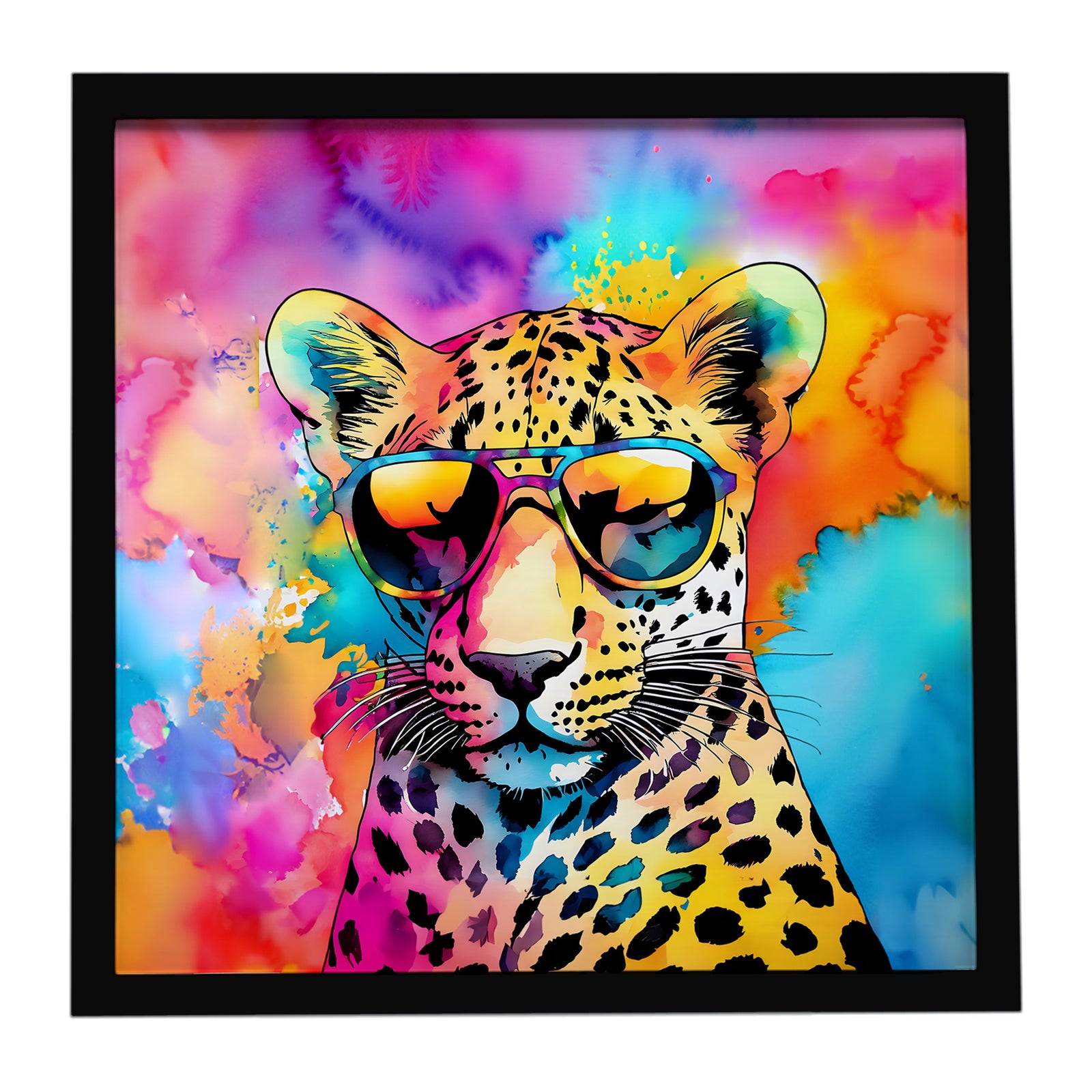 Caroline's Treasures Hippie Animal Leopard Framed Metal Print