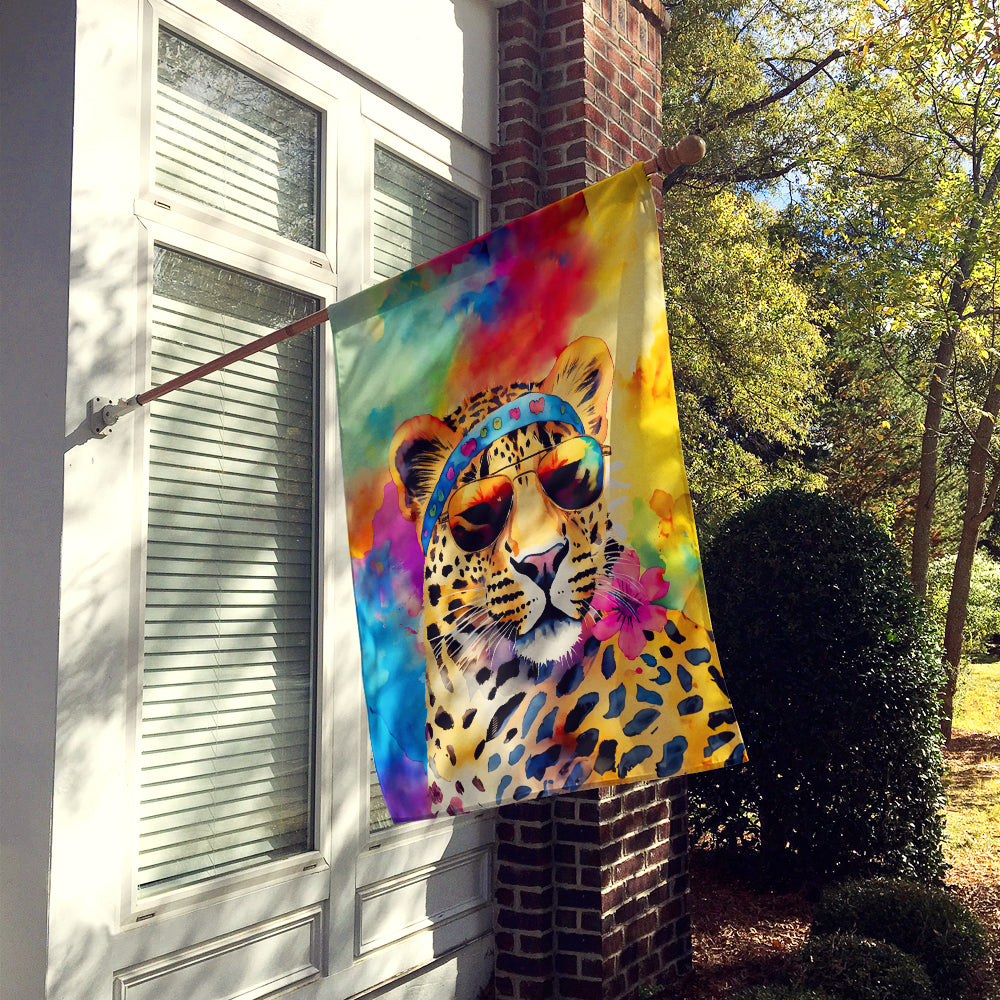 Caroline's Treasures Hippie Animal Leopard House Flag