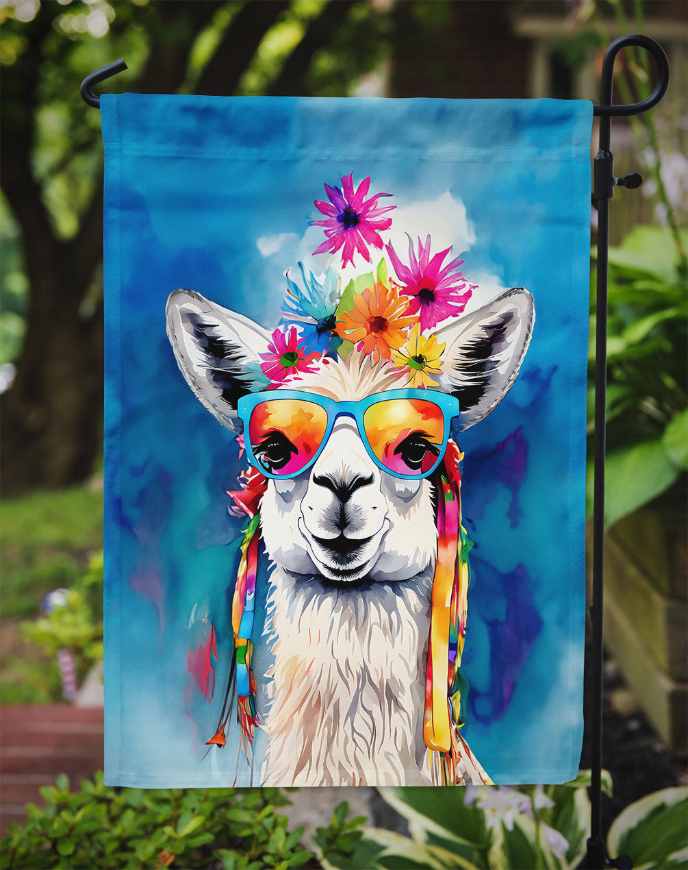 Hippie Animal Llama Garden Flag